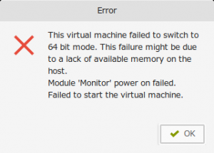 failed to switch to 64bit mode
